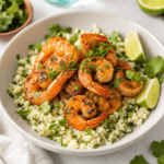 Cauliflower Rice with Grilled Shrimp