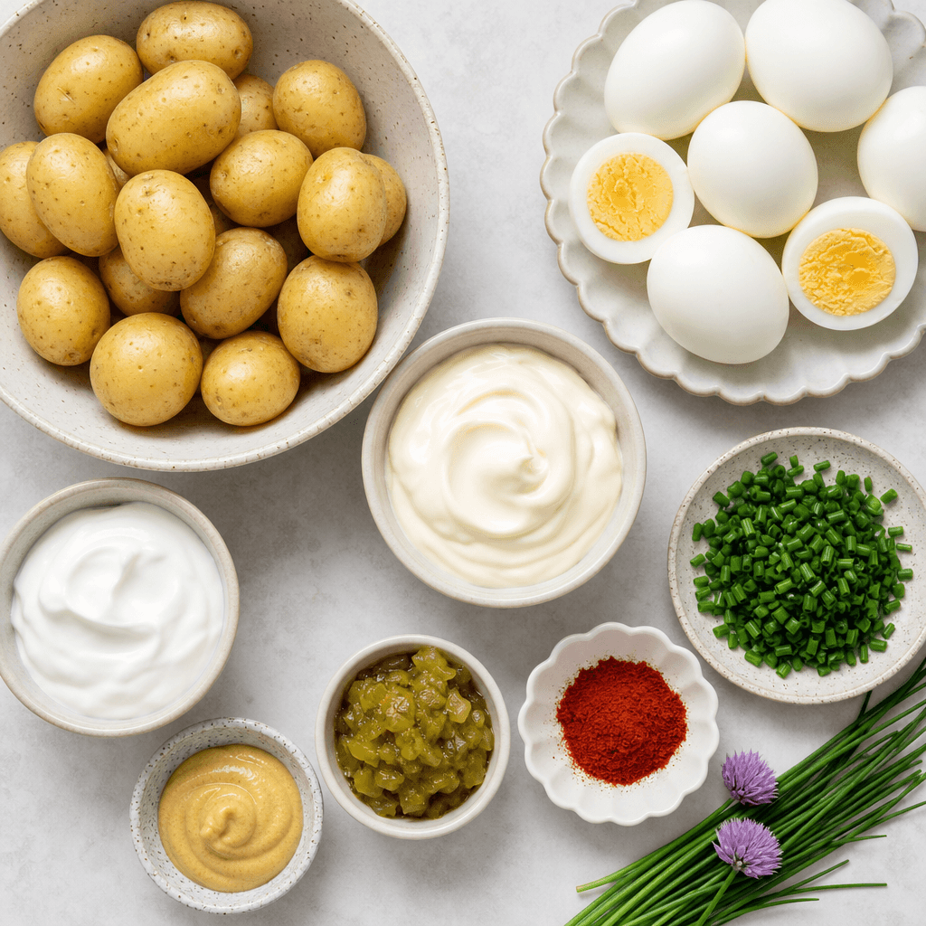 Deviled Egg Potato Salad Bites ingredients
