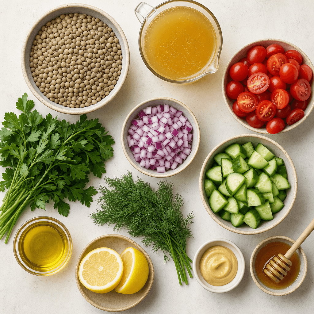 Easy Instant Pot Lentil Salad Recipe ingredients