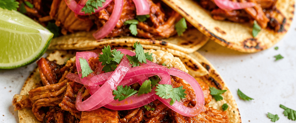 BBQ Jackfruit Tacos with Pickled Onions