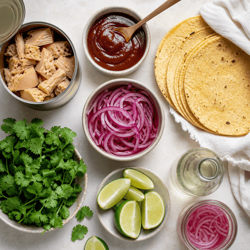 BBQ Jackfruit Tacos with Pickled Onions ingredients