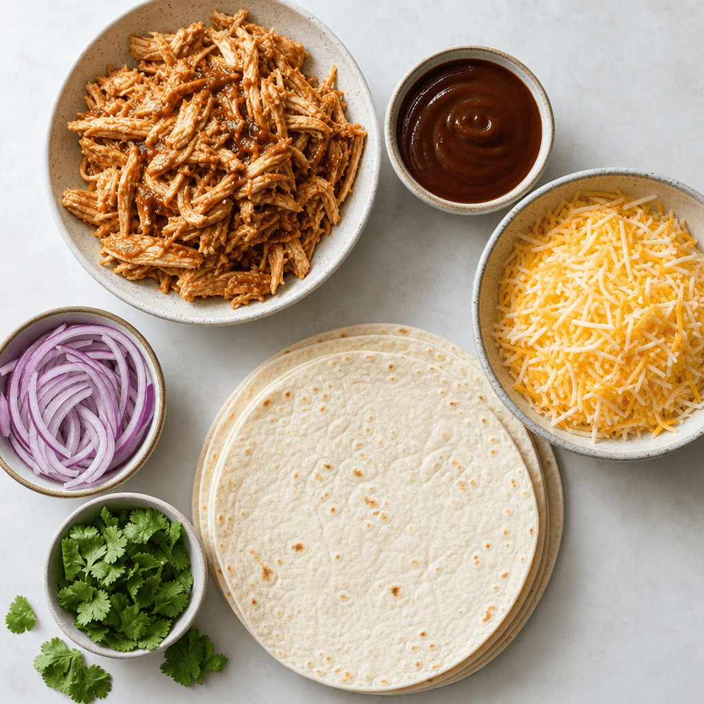 BBQ Chicken Quesadillas ingredients