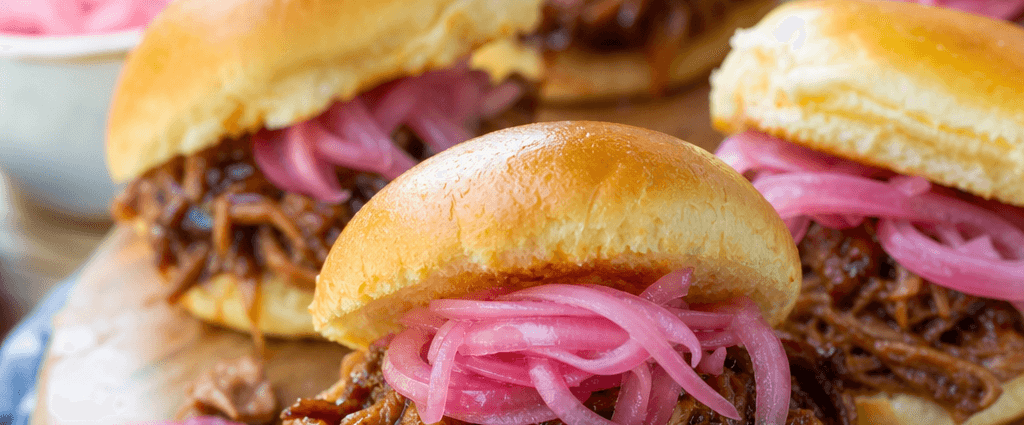 BBQ Pulled Pork Sliders with Pickled Onions