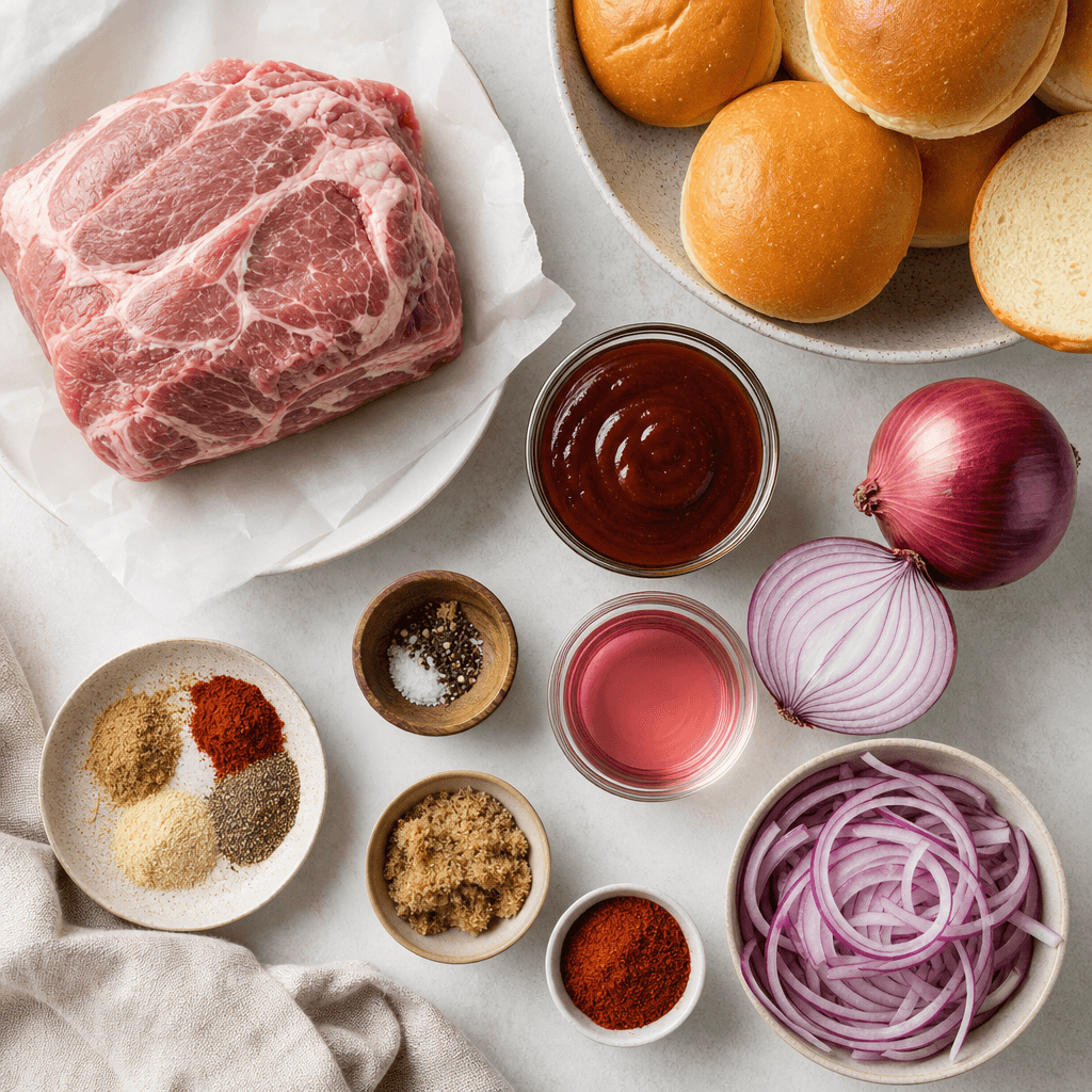 BBQ Pulled Pork Sliders with Pickled Onions ingredients