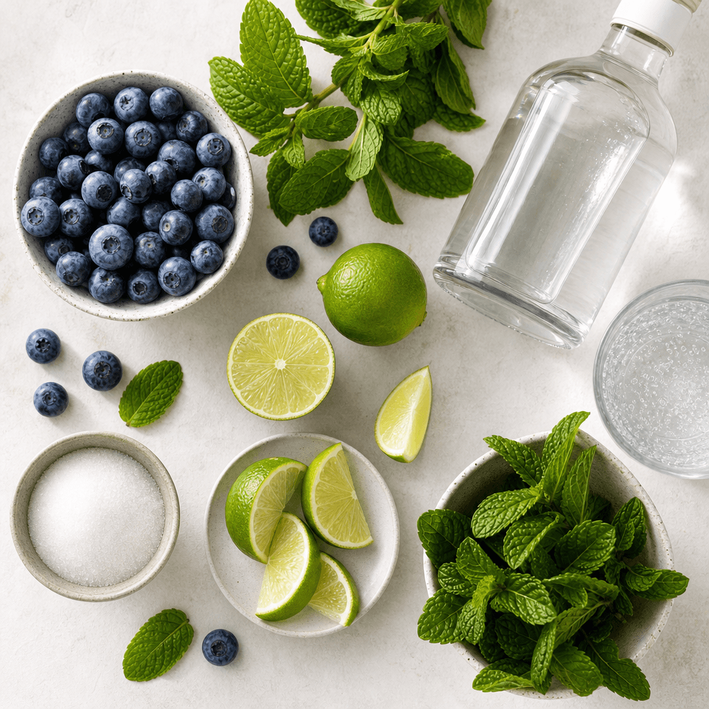 Blueberry Mojito Spritz (Easy Sparkling Summer Cocktail) ingredients