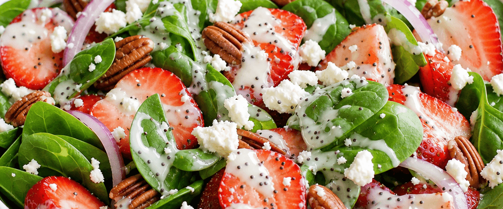 Fresh and Flavorful Strawberry Spinach Salad with Poppy Seed Dressing