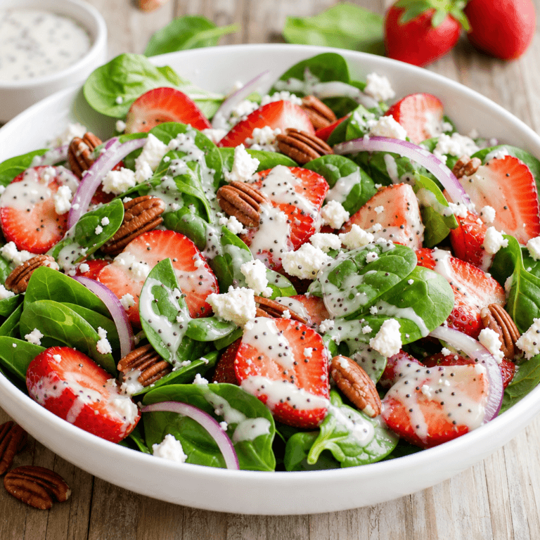 Strawberry Spinach Salad with Poppy Seed Dressing (Fresh & Easy)