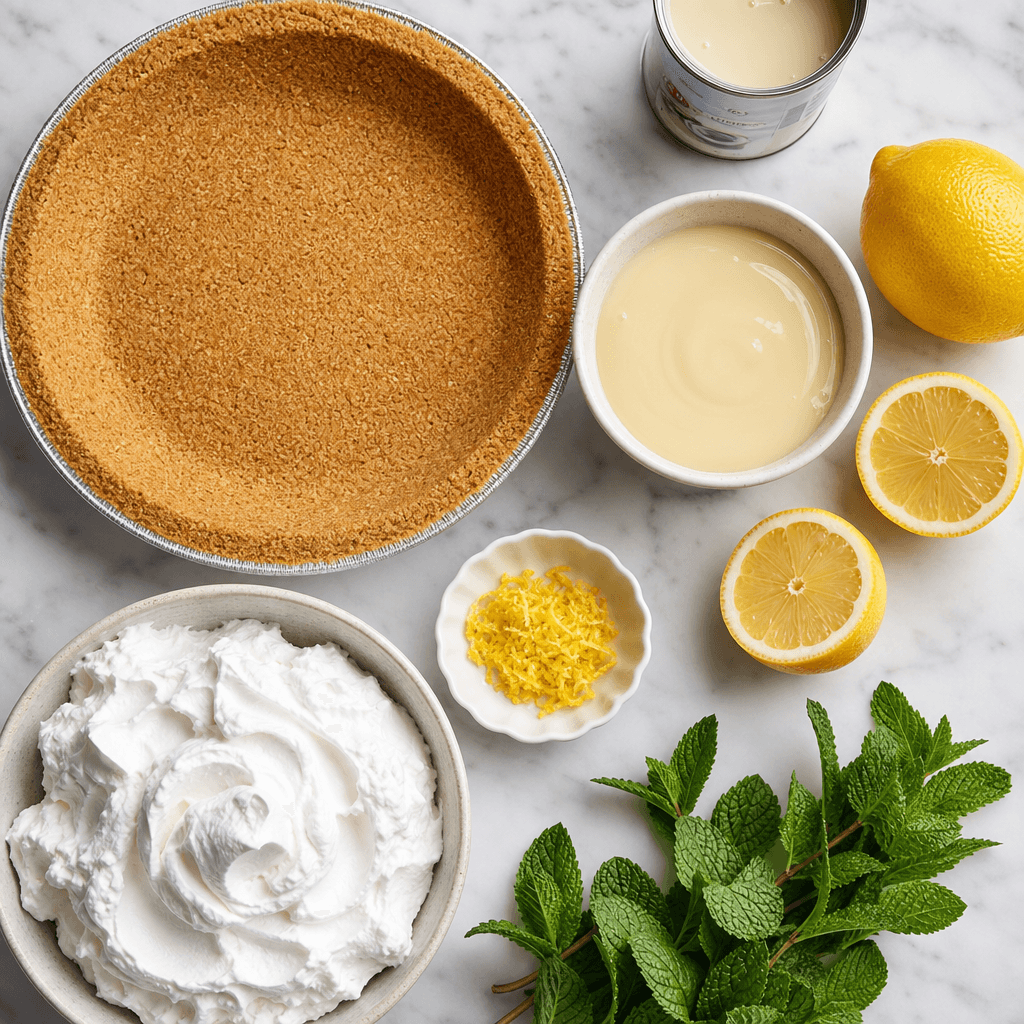 No-Bake Lemon Icebox Pie ingredients
