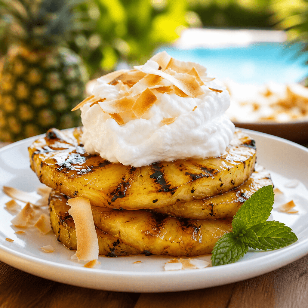 Grilled Pineapple with Coconut Whipped Cream