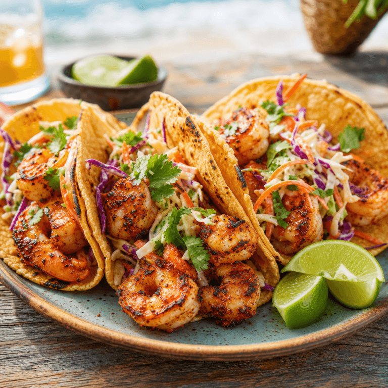 Spicy Grilled Shrimp Tacos with Crunchy Slaw (30-Minute Recipe)