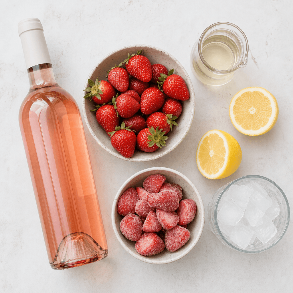 Frozen Strawberry Rosé (Frosé) ingredients