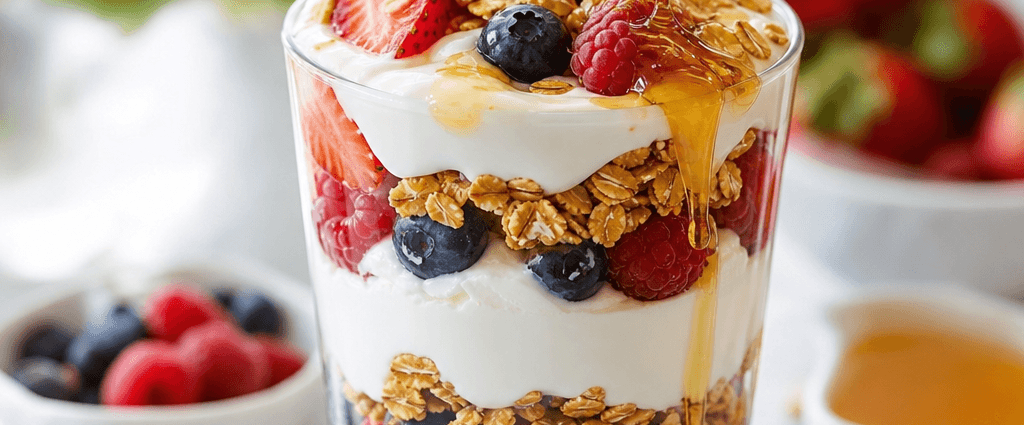 Greek Yogurt Parfait with Berries and Honey