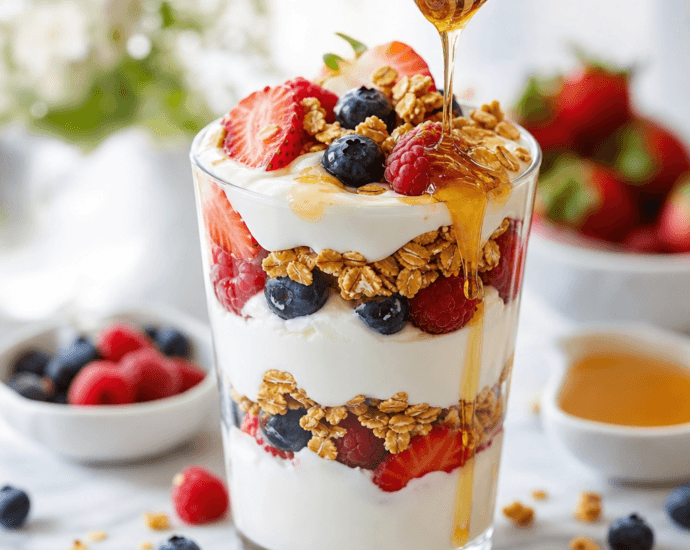 Greek Yogurt Parfait with Berries and Honey