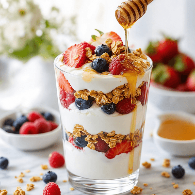 Greek Yogurt Parfait with Berries and Honey