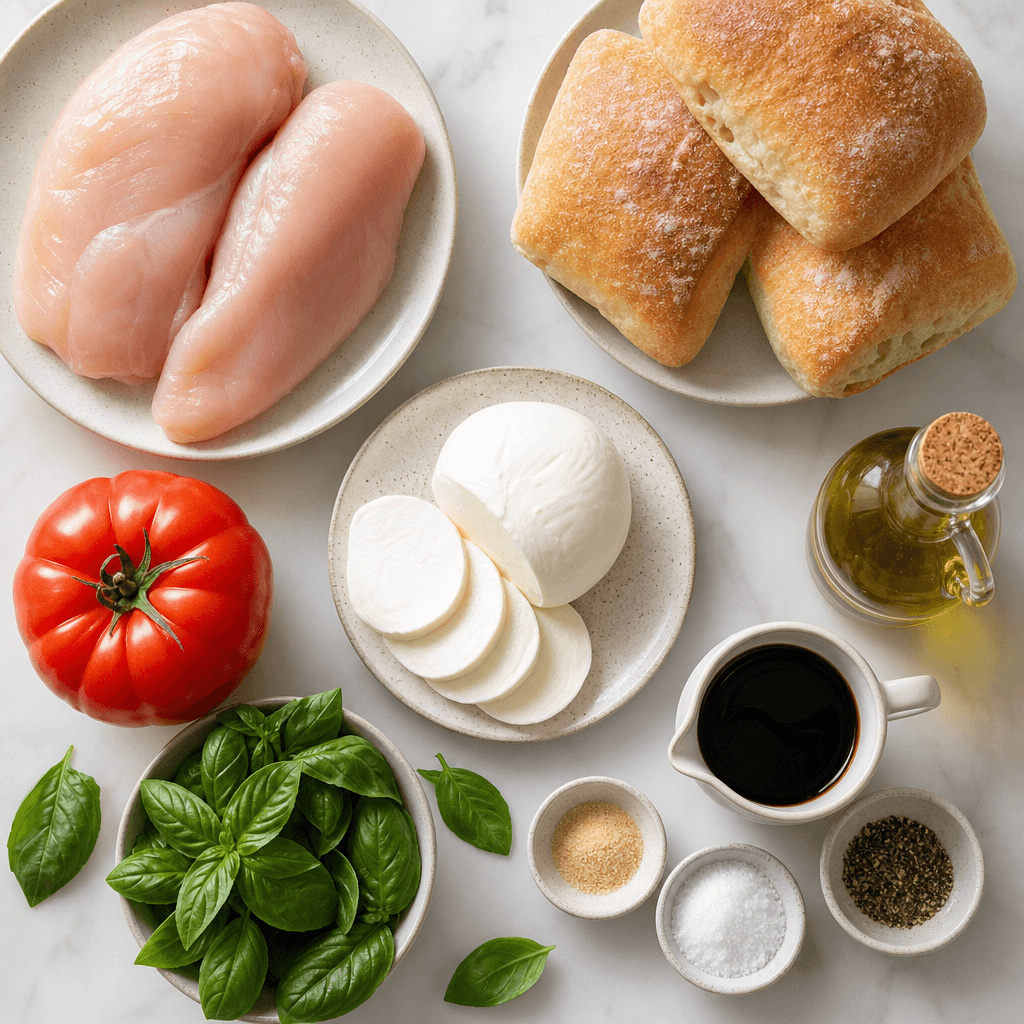 Grilled Chicken Caprese Sandwich ingredients