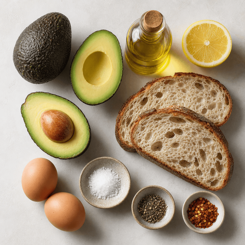 Avocado Toast with Egg ingredients