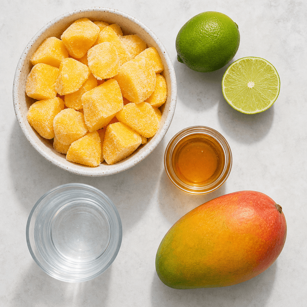 Homemade Mango Sorbet ingredients