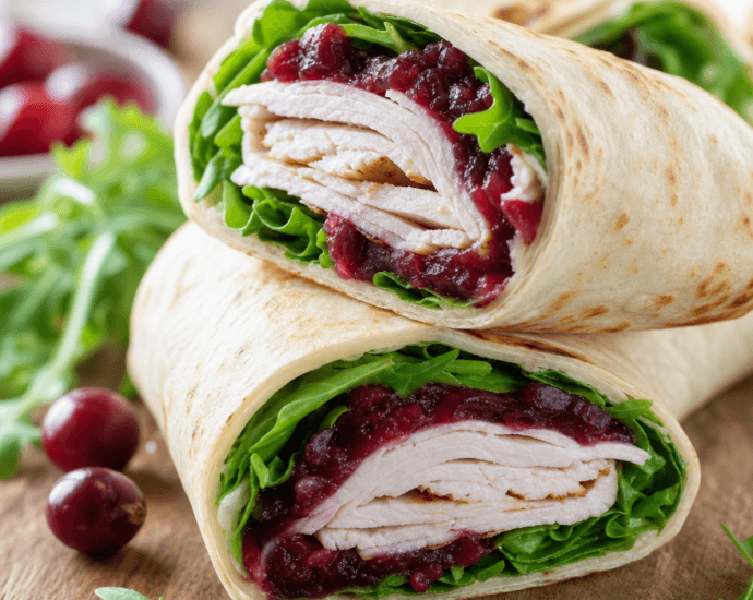 Turkey Cranberry Wraps with Arugula