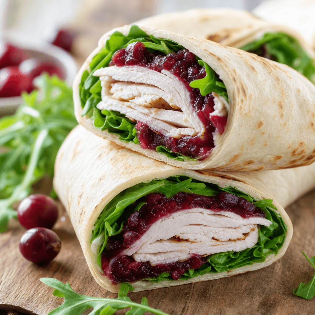 Turkey Cranberry Wraps with Arugula