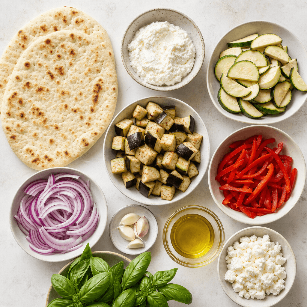 Summer Ratatouille Flatbread ingredients
