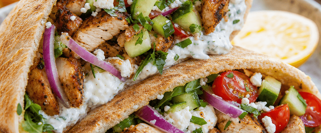 Mediterranean Chicken Pita Pockets