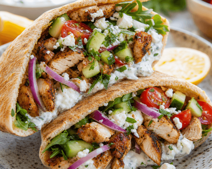 Mediterranean Chicken Pita Pockets