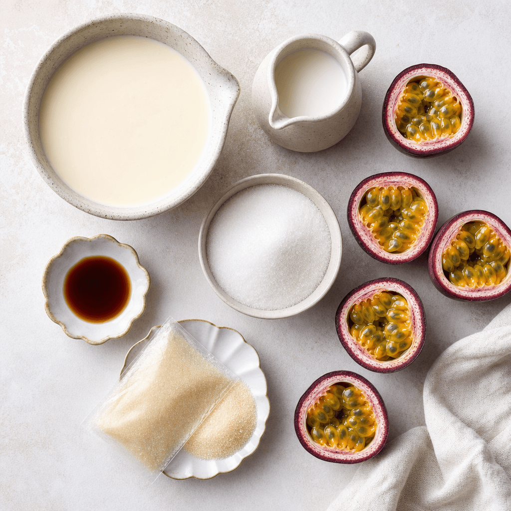 Passionfruit Panna Cotta ingredients