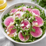 Watermelon Radish Salad with Feta and Arugula