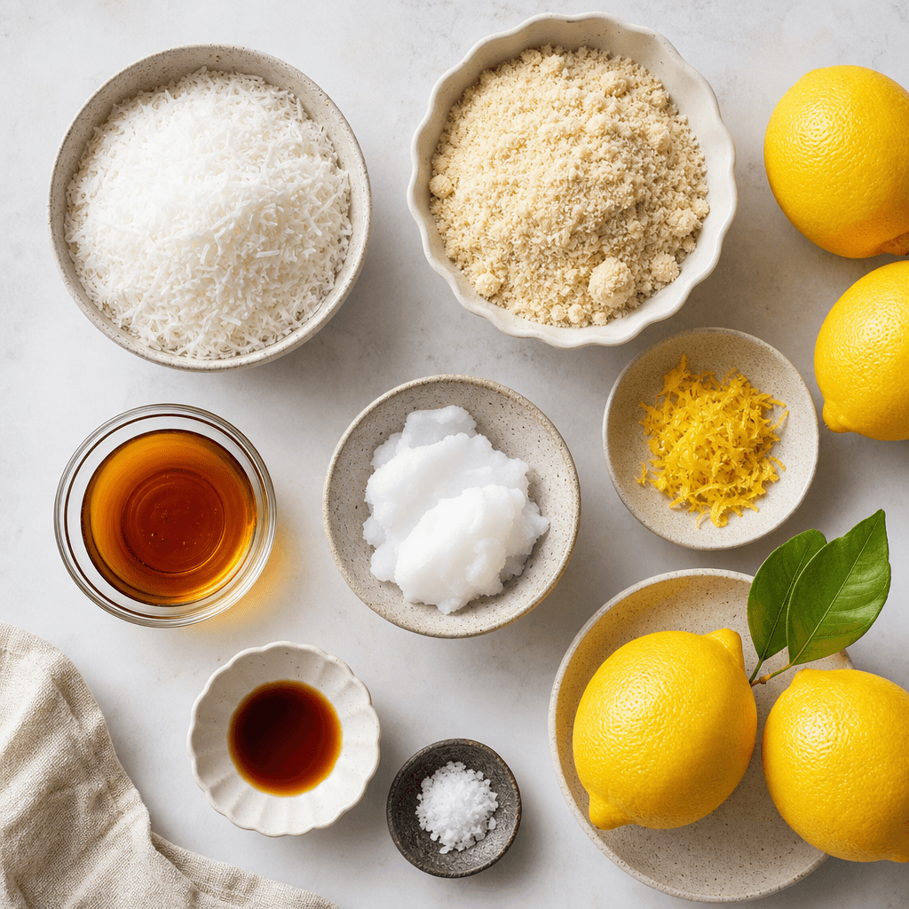 Lemon Coconut Bliss Balls ingredients