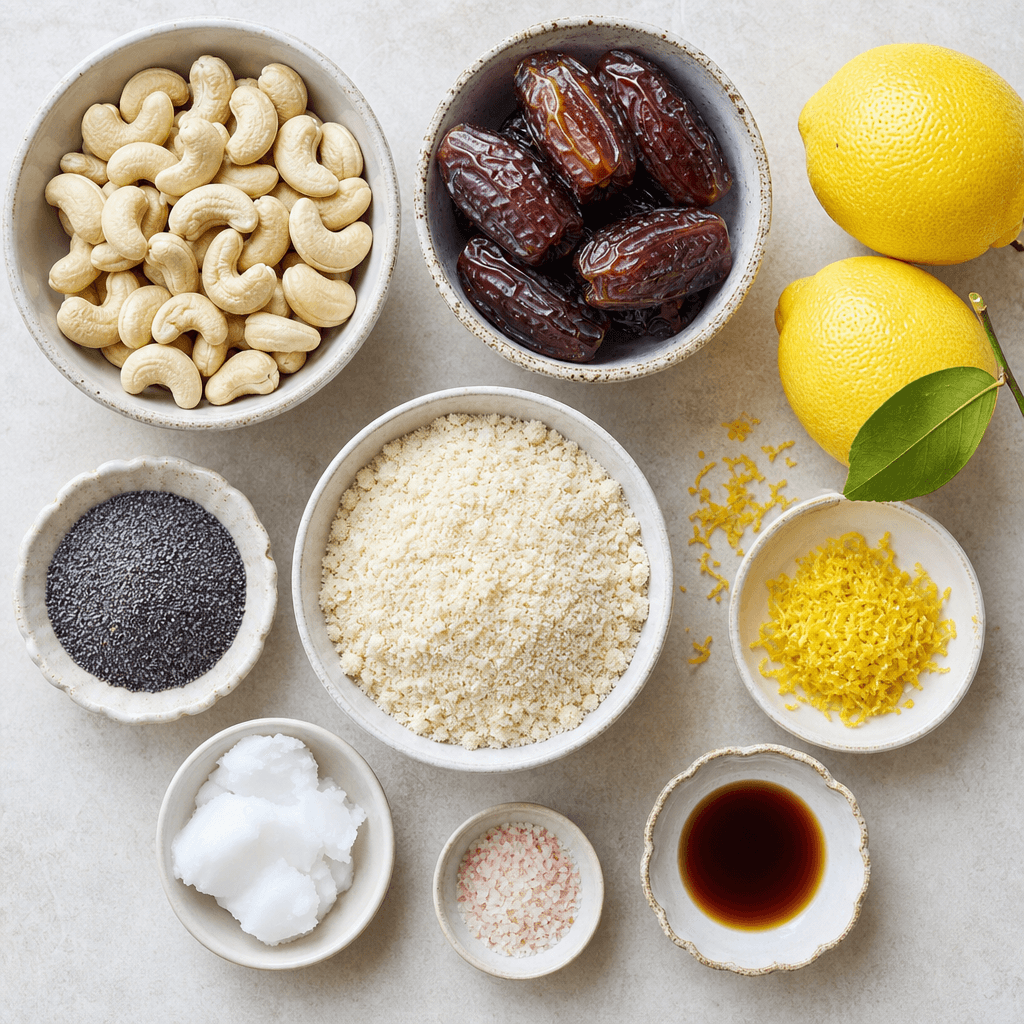 Lemon Poppy Seed Energy Bites ingredients