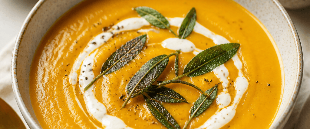 Butternut squash soup with sage