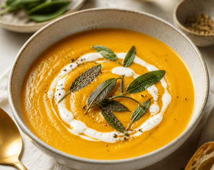 Butternut squash soup with sage