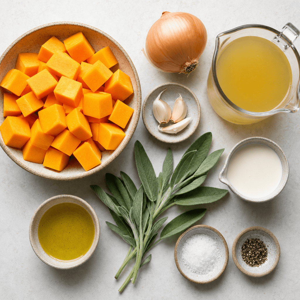 Butternut squash soup ingredients