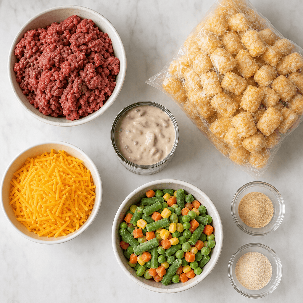 Crockpot Tater Tot Casserole ingredients