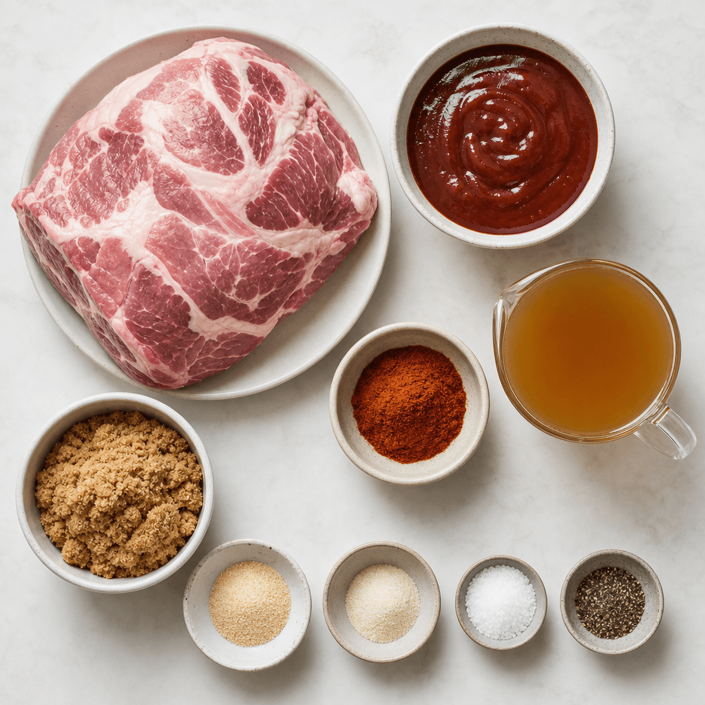 Slow Cooker Pulled Pork ingredients