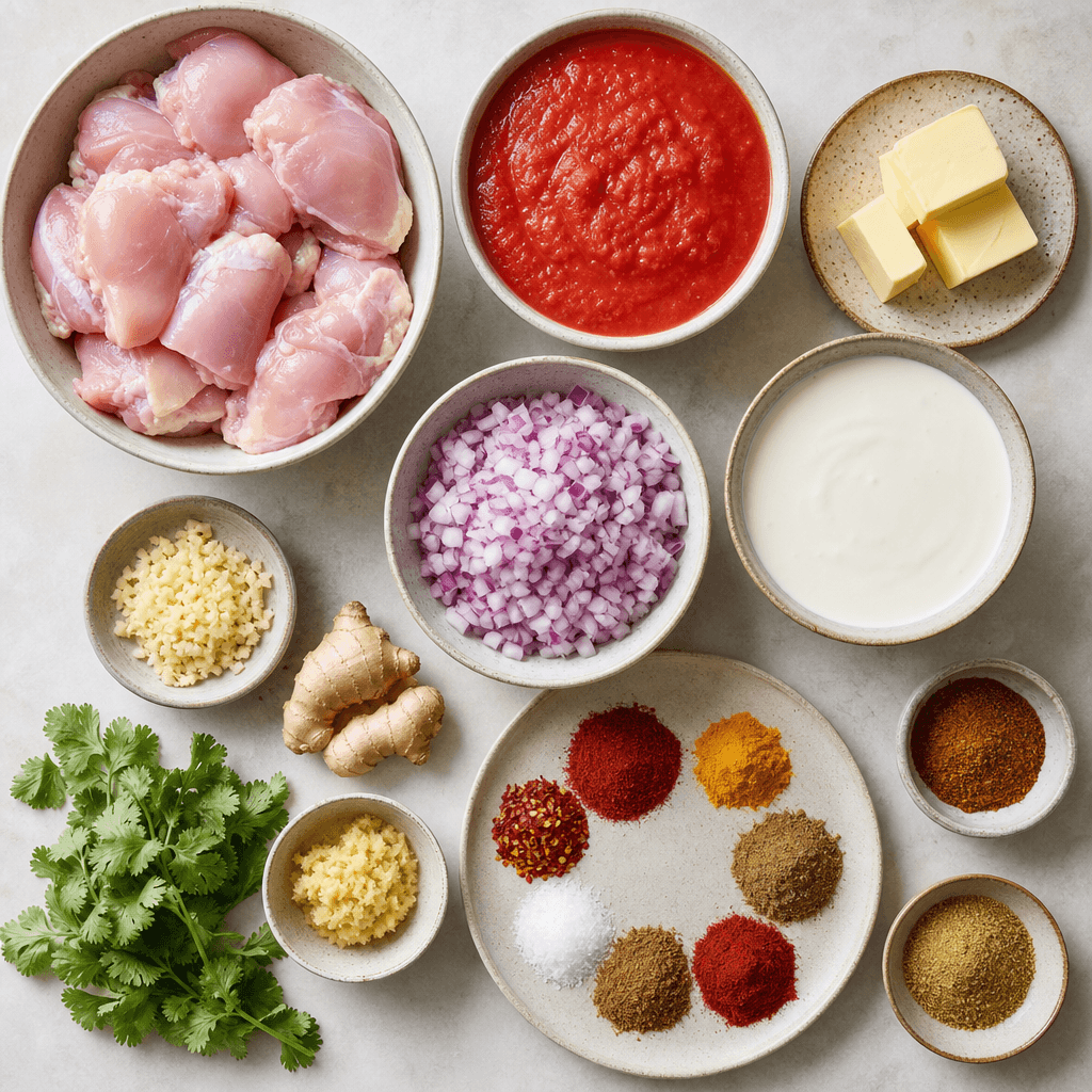 Creamy Instant Pot Butter Chicken Recipe ingredients