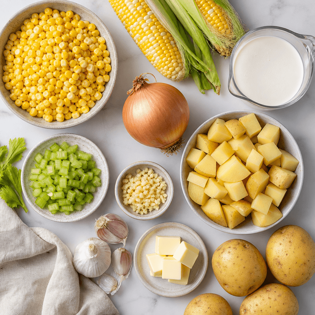 Creamy Corn Chowder Recipe Everyone Will Love ingredients