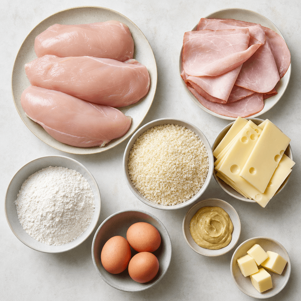 Delicious Homemade Chicken Cordon Bleu Recipe ingredients