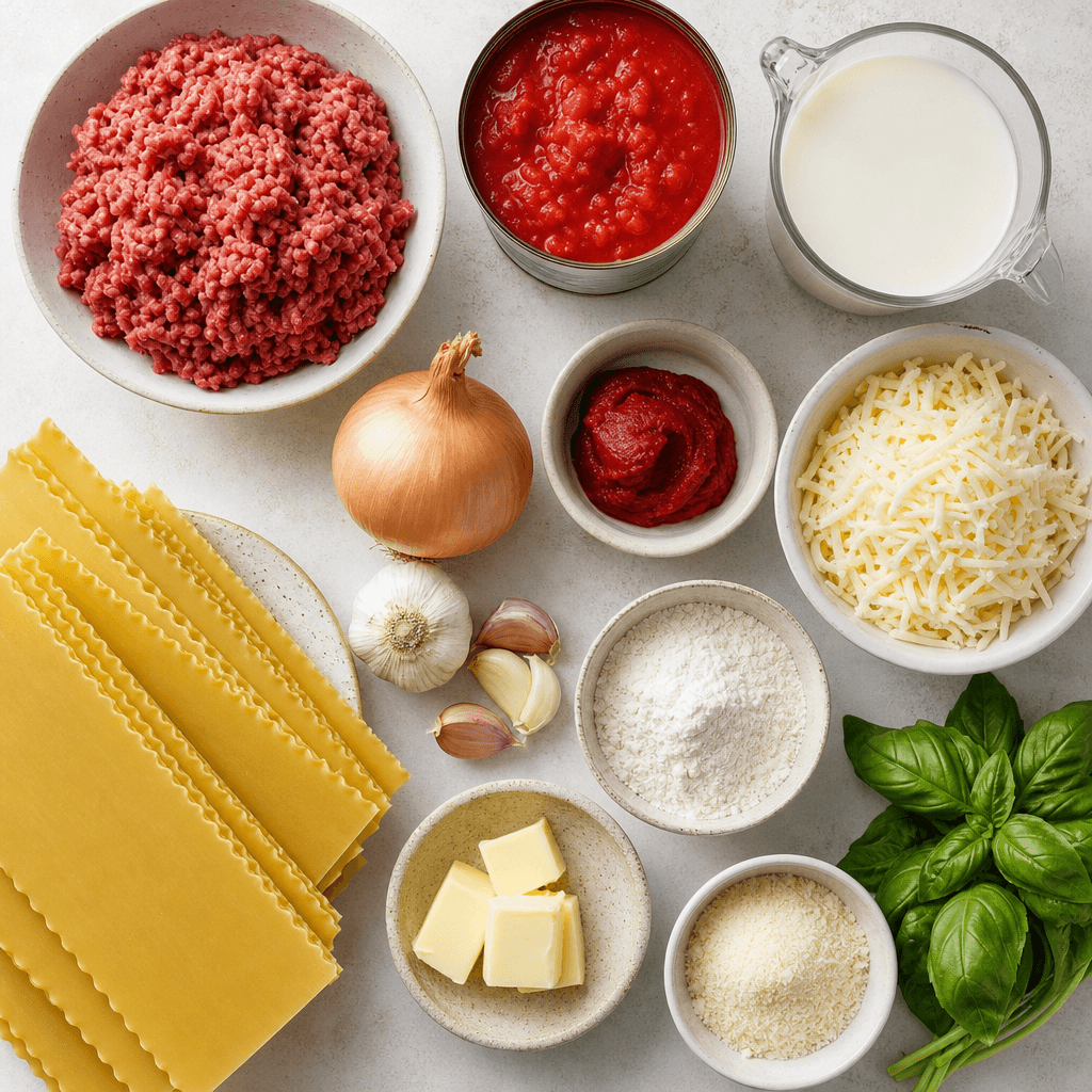 Classic Lasagna with Creamy Bechamel Sauce ingredients