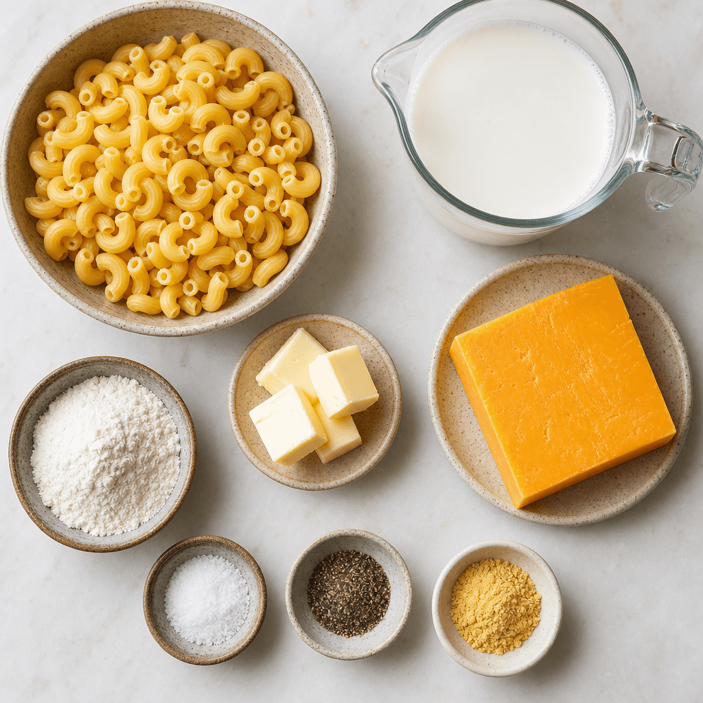 EASY Creamy Mac and Cheese Recipe You Need to Try ingredients
