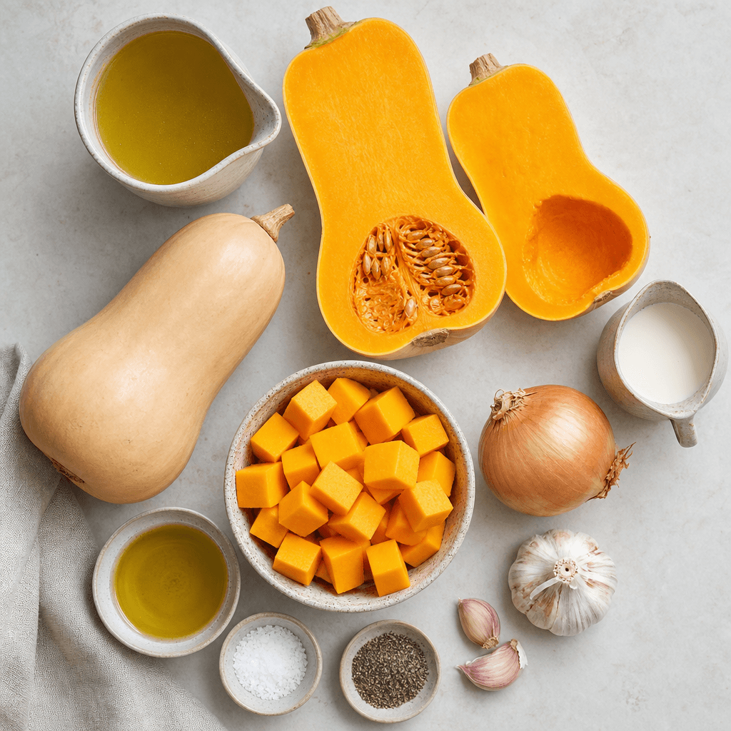 Cozy Fall Favorite Butternut Squash Soup ingredients