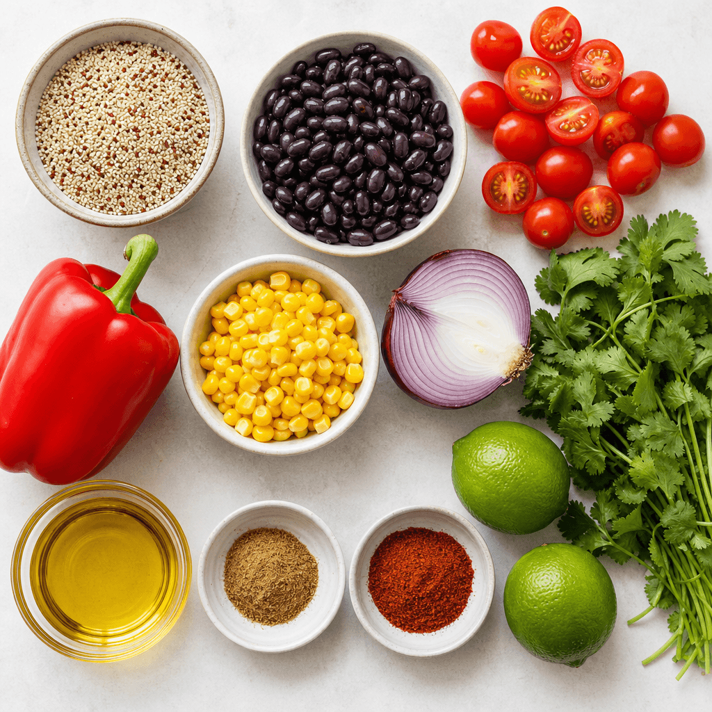 Quinoa and Black Bean Salad ingredients