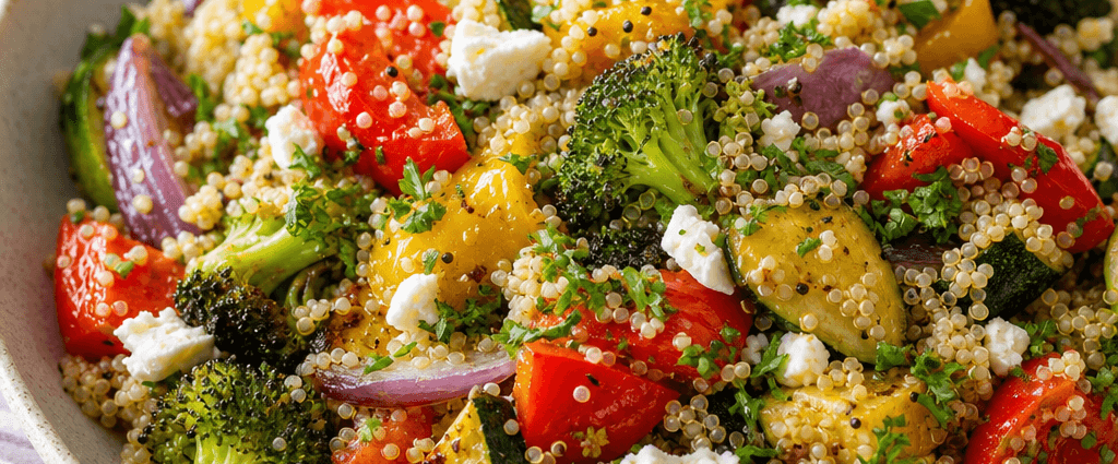 Healthy Warm Quinoa Salad with Roasted Vegetables