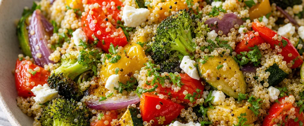 Healthy Warm Quinoa Salad with Roasted Vegetables
