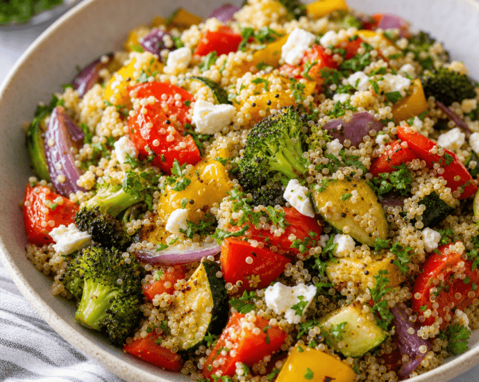 Healthy Warm Quinoa Salad with Roasted Vegetables