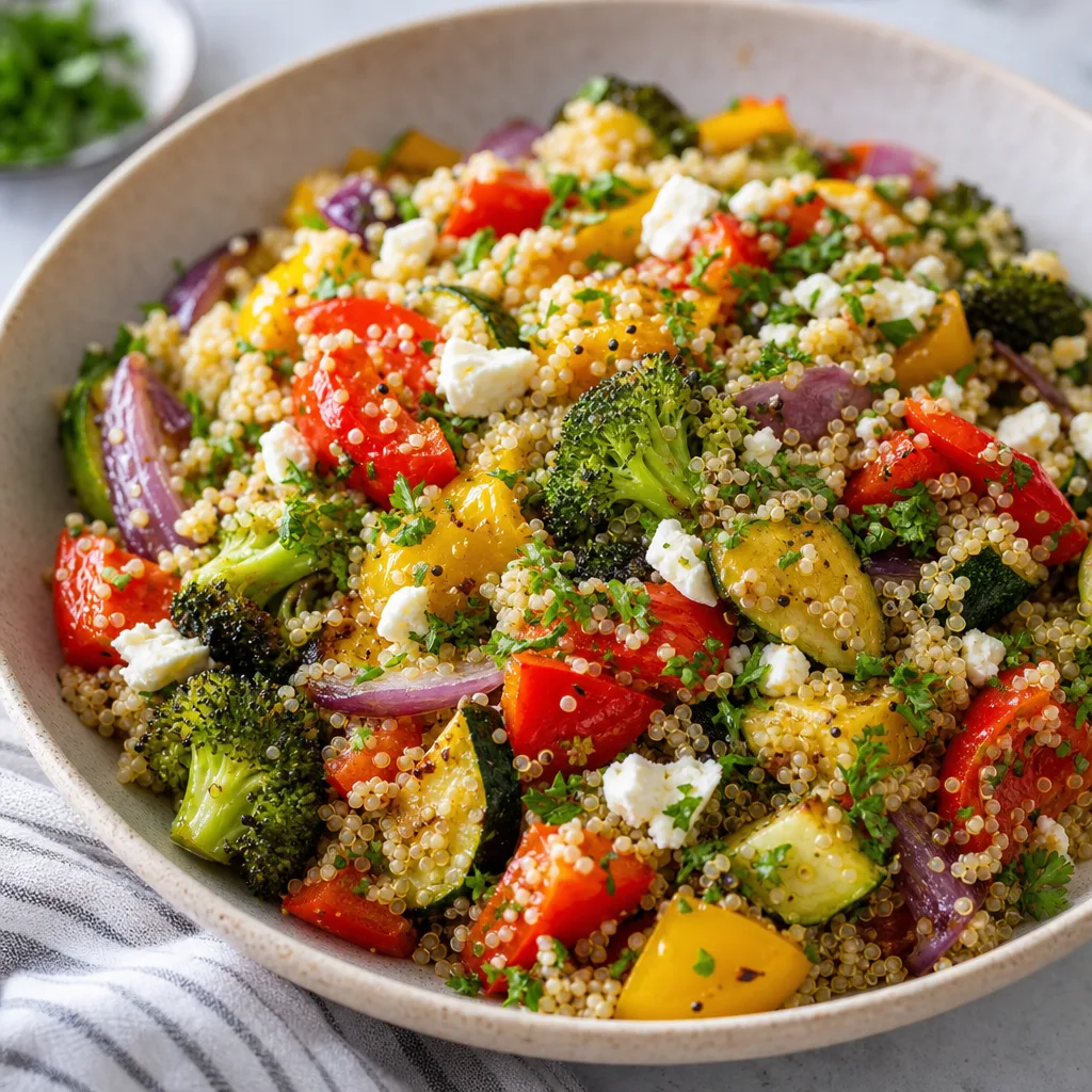 Healthy Warm Quinoa Salad with Roasted Vegetables