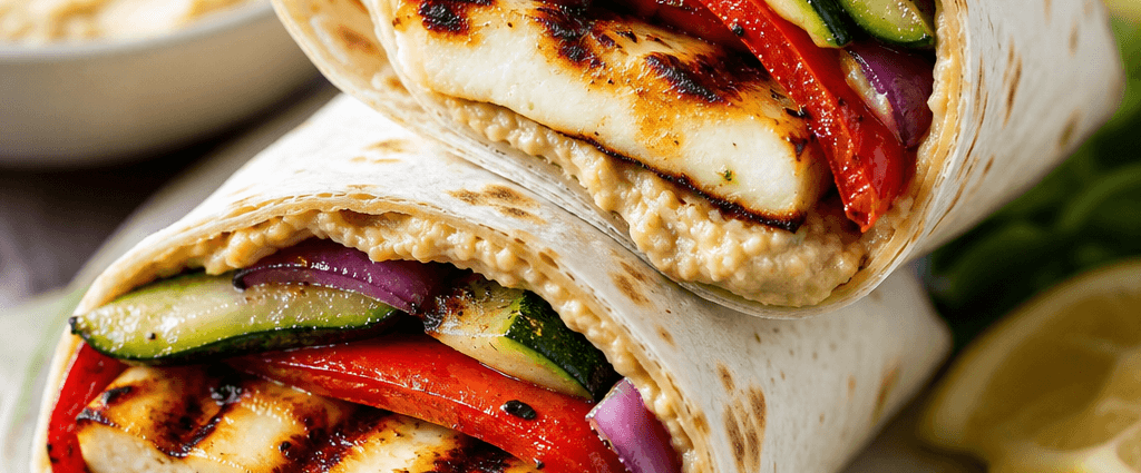 Grilled Halloumi and Veggie Wraps