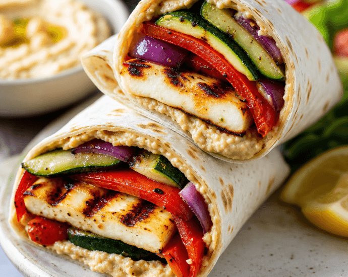 Grilled Halloumi and Veggie Wraps