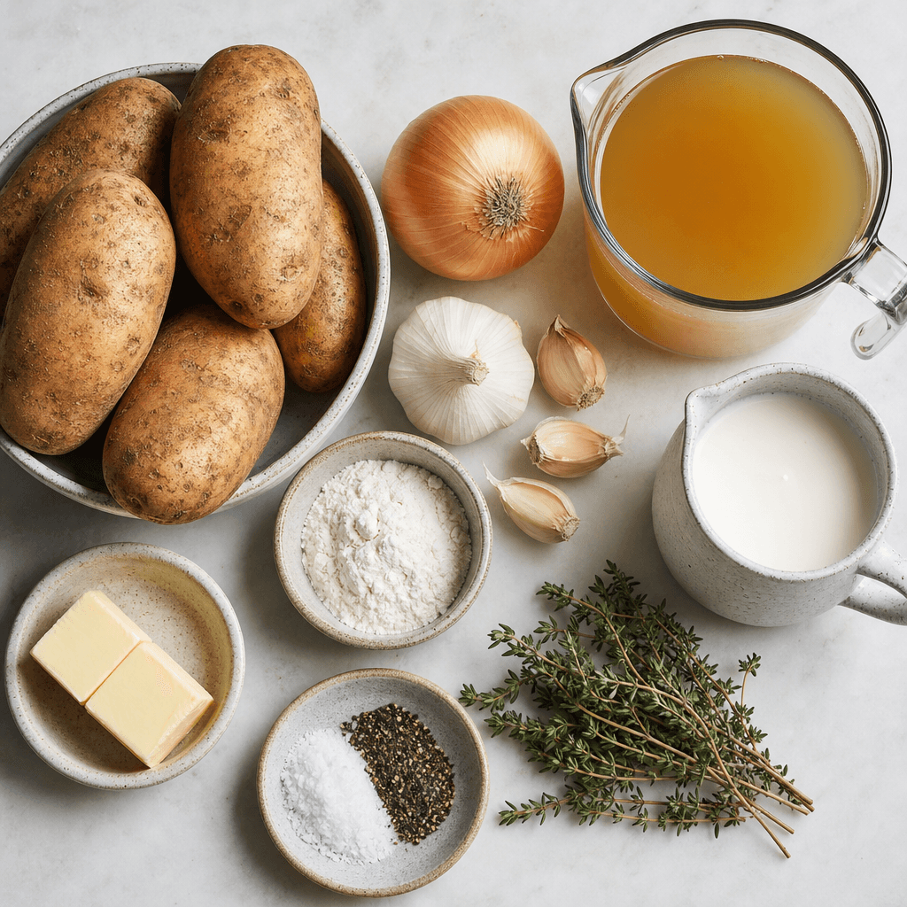 Cozy Bowl of Creamy Potato Soup ingredients