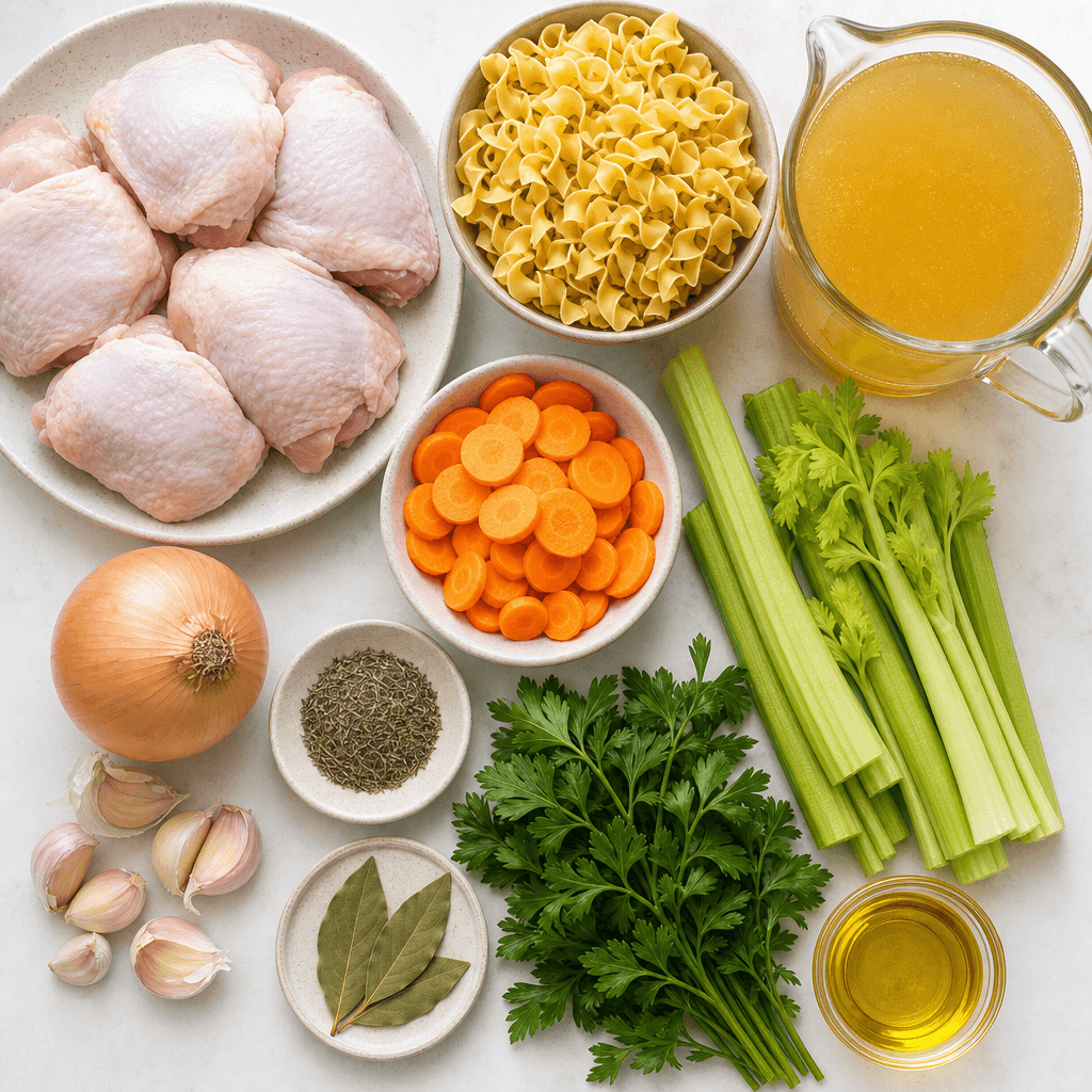Cozy Chicken Noodle Soup Recipe ingredients